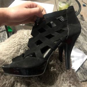 Black cage heels from Fashion Nova